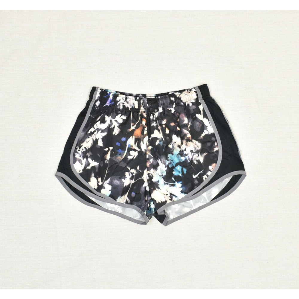 Nike Women Athletic Shorts Sweat Floral Polyester Black Size S Dri Fit